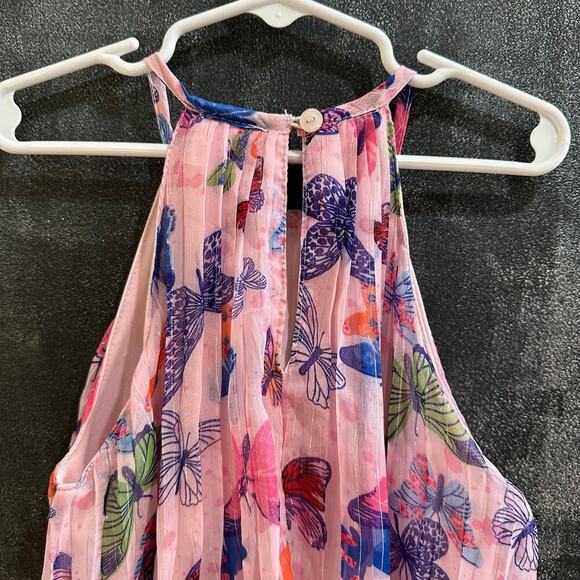 Rare Editions Pleated Halter Butterfly Dress, VGUC, Sz 7 (7C) - Picture 3 of 6